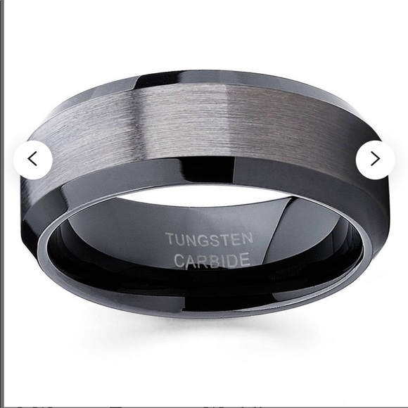 Gunmetal Grey Men’s Tungsten Wedding Band - Picture 2 of 2